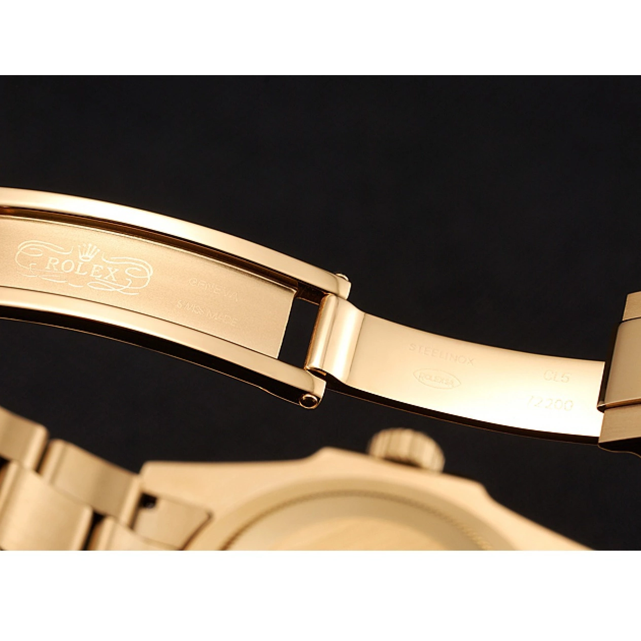 Aaa replica watch Master Bracelet Stone Case Set Swiss Rolex 1453748 GMT II Green Bezel Gold And Dial 0723